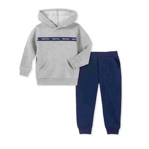 NWOT Nautica Gray & Navy Fleece Hoodie & Jogger Set Boys Size 5